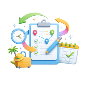 Custom travel itinerary planner for Lombok vacations, including options for Gili islands hopping, beach trips, and cultural tours.